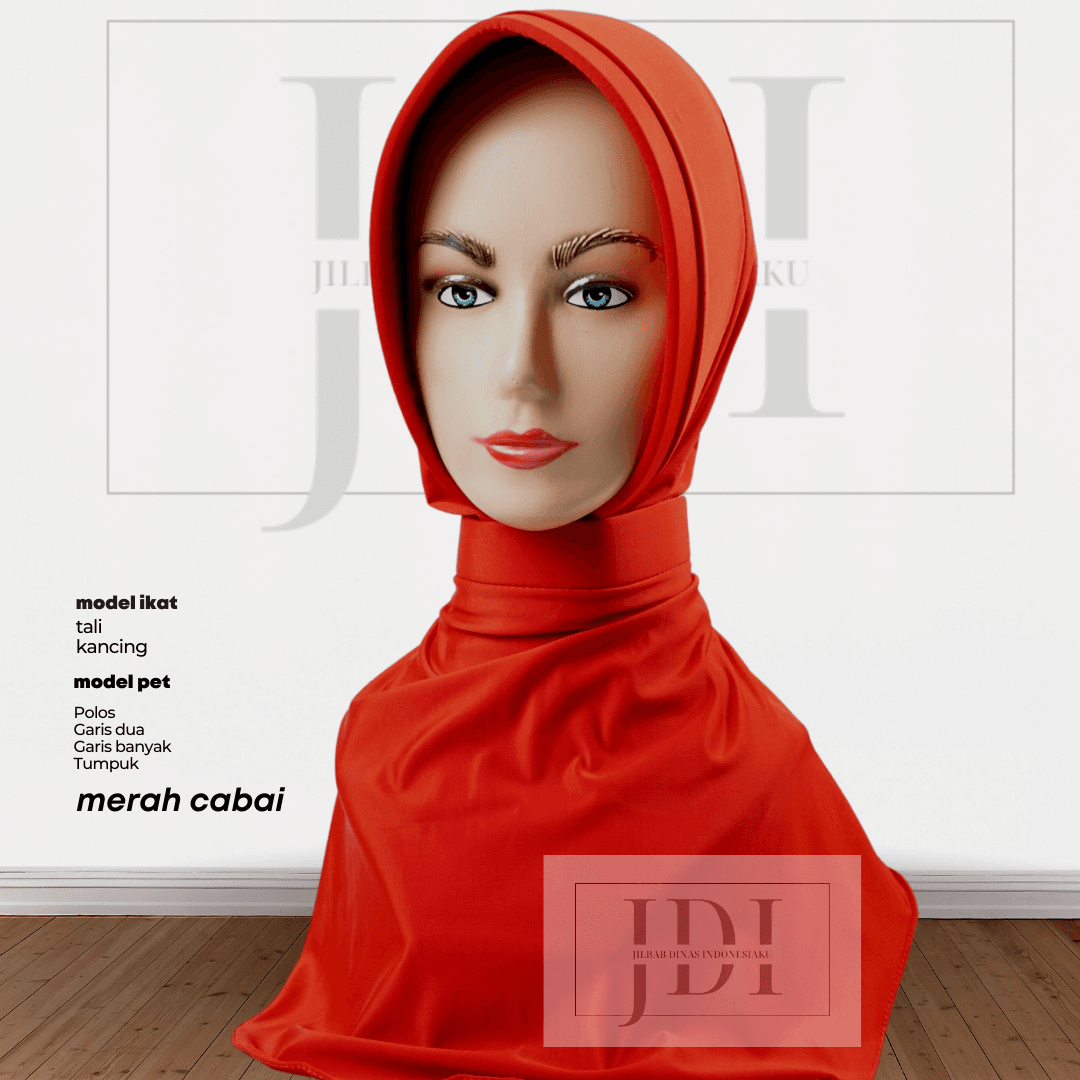 JILBAB DINAS MERAH CABE