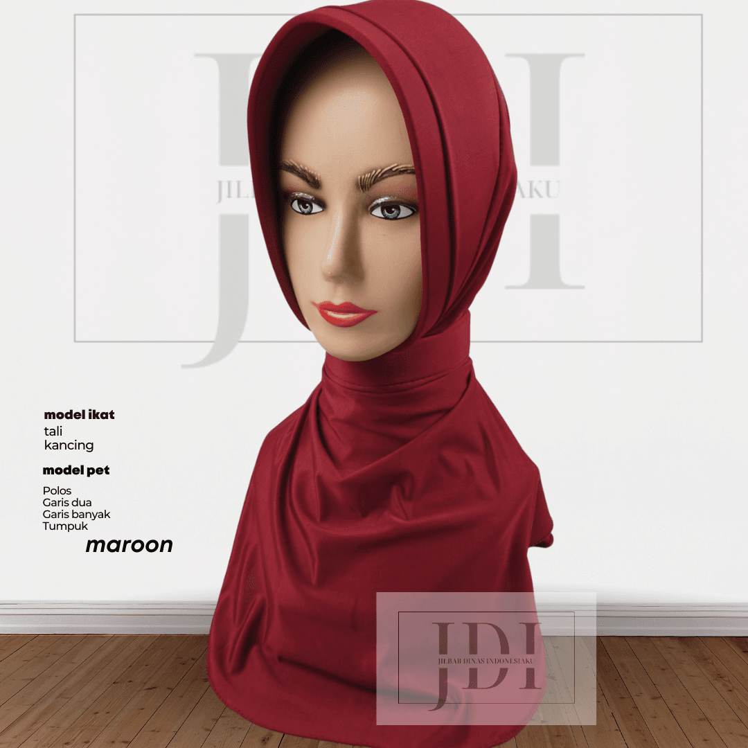 JILBAB DINAS MERAH CABE